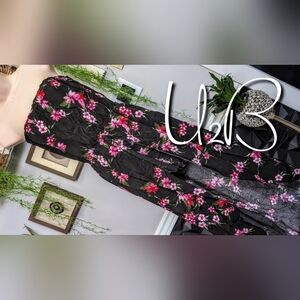 U2B Black Floral Strapless Hi Low Romper MD